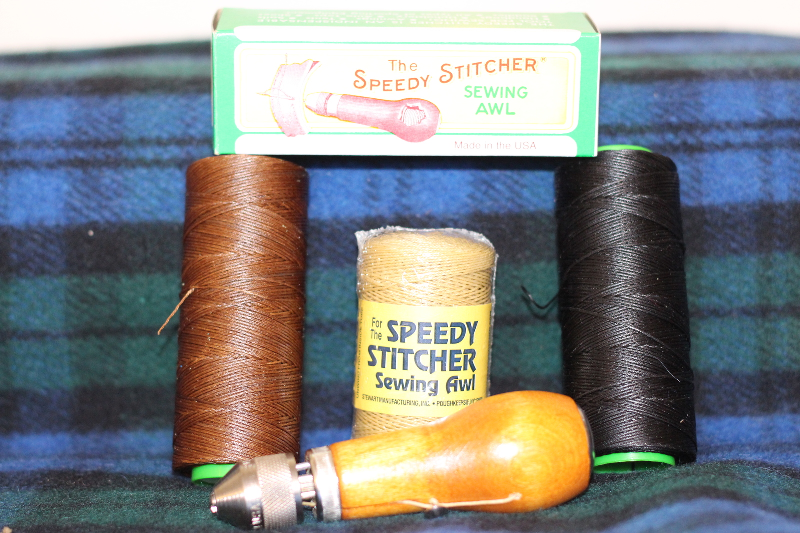 SPEEDY STITCHER Sewing Awl Repair Tool Kit made in the US plus 3 x