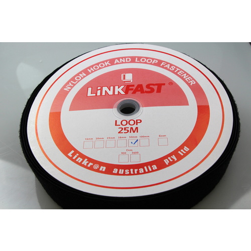 Hook & Loop - LOOP SIDE BLACK 50mm x 25mt