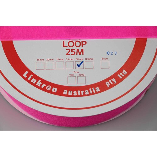 Hook & Loop - LOOP SIDE PINK 50mm x 25mt
