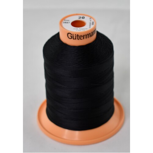 Terabond Black 20 UV stabilised Inner Bonded Sewing Thread x 600mt
