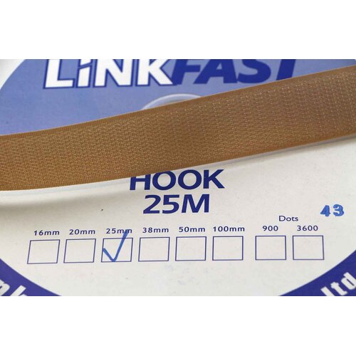 Hook & Loop - HOOK SIDE BEIGE 25mm x 25mt