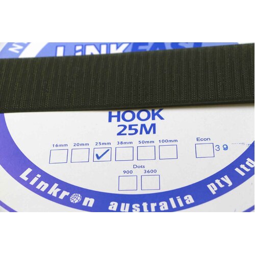 Hook & Loop - HOOK SIDE ARMY GREEN 25mm x 25mt