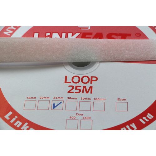 Hook & Loop - LOOP SIDE WHITE 25mm x 25mt