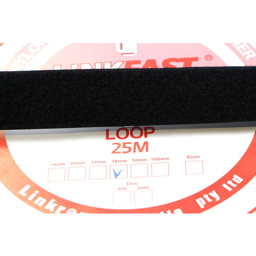 Hook & Loop - LOOP SIDE BLACK 38mm x 25mt