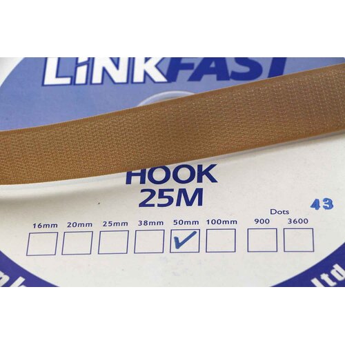 Hook & Loop - HOOK SIDE BEIGE 50mm x 25mt