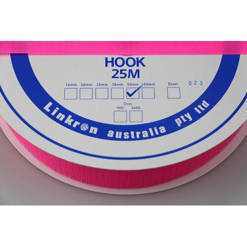 Hook & Loop - HOOK SIDE PINK 50mm x 25mt
