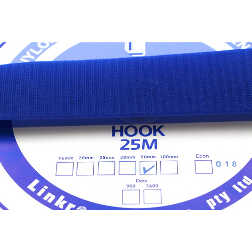 Hook & Loop - HOOK SIDE ROYAL BLUE 50mm x 25mt