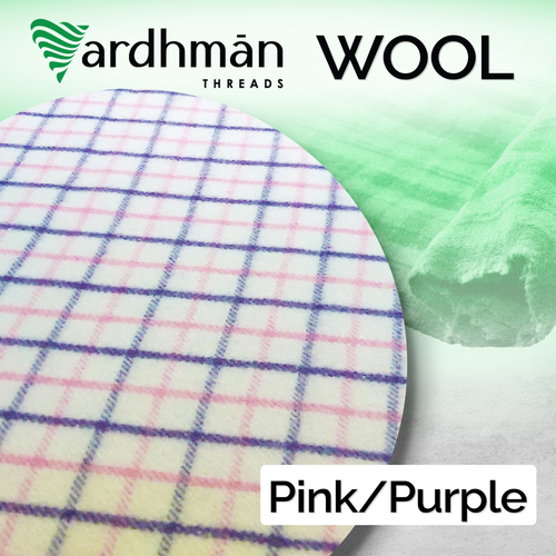 COLLARCHECK Pink & Purple Wool  210cm ROLL 20mts approx