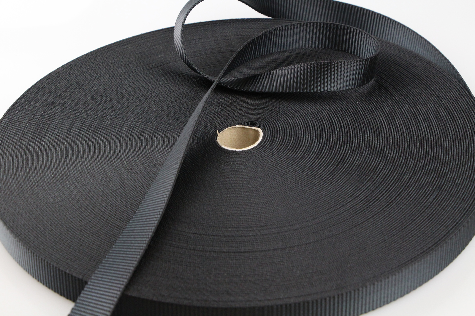 Polyester bing Heavy Duty Ribbed 50mts x 25mm black