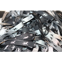 Horse Ribbon 5yd Metallic Black & Silver 16mm  