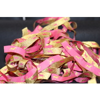 Horse Ribbon 5yd Metallic Pink & Gold 16mm