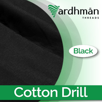 Black Cotton Drill 150cm wide x 25m roll 310gsm