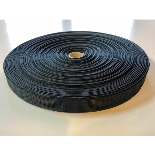 Polyester Ballistic/Backpack Webbing BLACK 25mm x 10mt