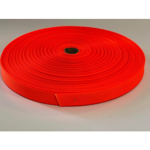 Polyester Ballistic/Backpack Webbing FLURO ORANGE 25mm x 10mt