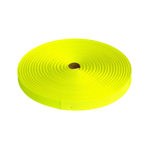 Polyester Ballistic/Backpack Webbing FLURO YELLOW 25mm x 10mt