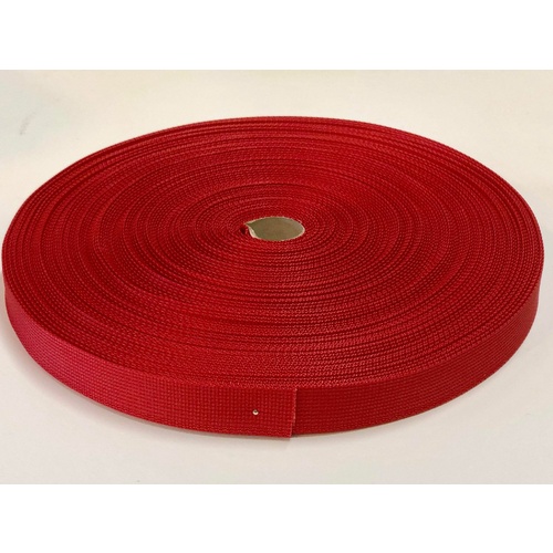 Polyester Ballistic/Backpack Webbing RED 25mm x 10mt
