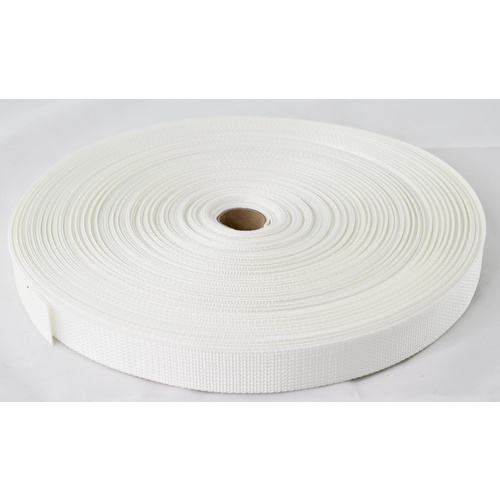 Polyester Ballistic/Backpack Webbing WHITE 25mm x 10mt