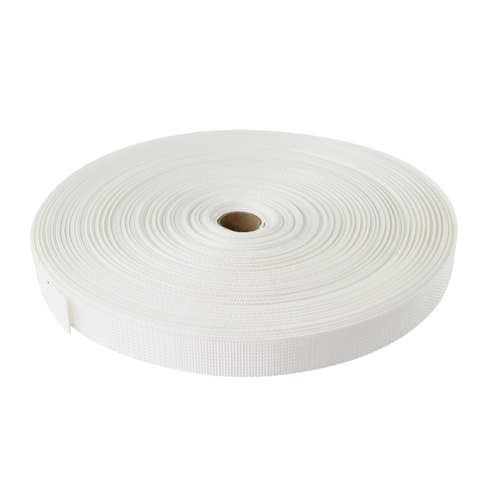 Polyester Ballistic/Backpack Webbing WHITE 25mm x 10mt