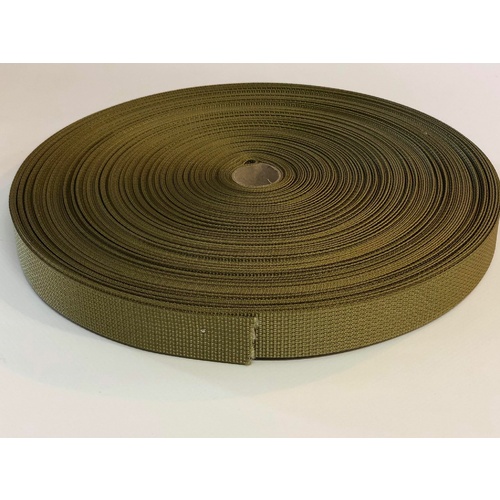 Polyester Ballistic/Backpack Webbing ARMY GREEN 25mm x 50mt
