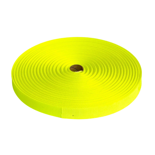 Polyester Ballistic/Backpack Webbing FLURO YELLOW 25mm x 50mt