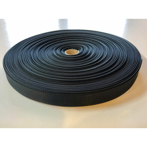 Polyester Ballistic/Backpack Webbing BLACK 25mm x 50mt