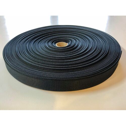 Polyester Ballistic/Backpack Webbing BLACK 38mm x 50mt