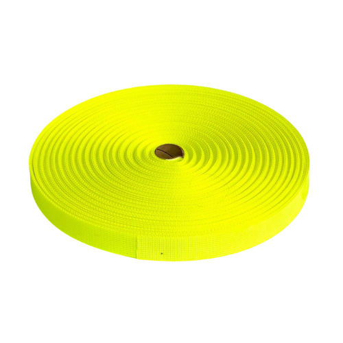 Polyester Ballistic/Backpack Webbing FLURO YELLOW 50mm x 10mt