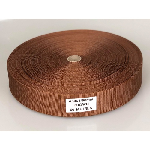 Polyester Ballistic/Backpack Webbing BROWN 50mm x 50mt