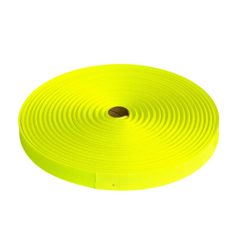 Polyester Ballistic/Backpack Webbing FLURO YELLOW 50mm x 50mt