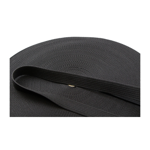 Polyester Brushed Soft Webbing Ribbed BLACK 20mm x 10mt