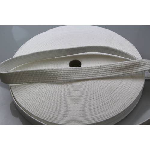 Polyester Brushed Soft Webbing Ribbed WHITE 20mm x 10mt