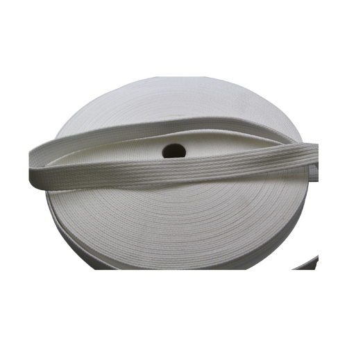 Polyester Brushed Soft Webbing Ribbed WHITE 20mm x 10mt