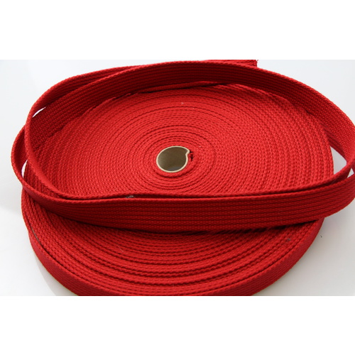 Polyester Brushed Soft Webbing Ribbed RED 25mm x 10mt