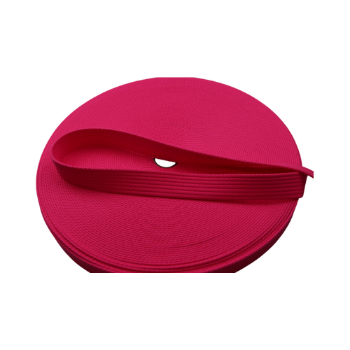Polyester Brushed Soft Webbing Ribbed FLURO PINK 25mm x 50mt