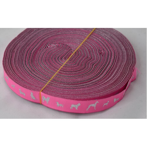 Dog Ribbon woven 16mm x 5m [colour: Pink]