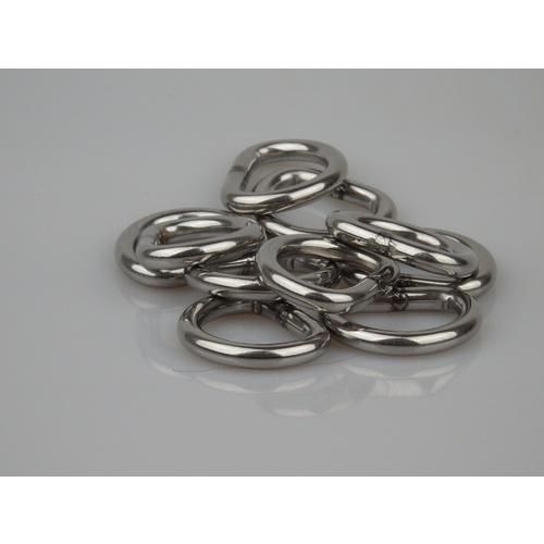 Stainless Steel D-Rings 25mm x 6mm 10 Pieces