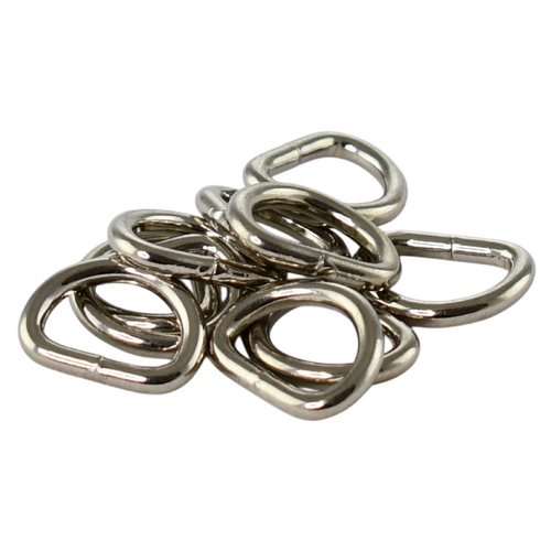Dee D Ring x 10 Welded Steel 12.5mm x 3mm