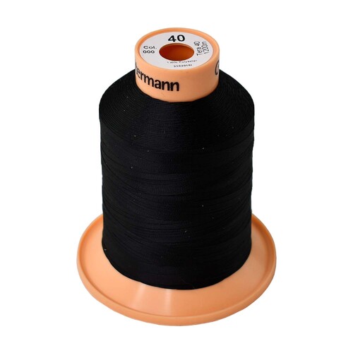 Tera 40 Black Polyester Sewing Thread x 1200mt Colour 000