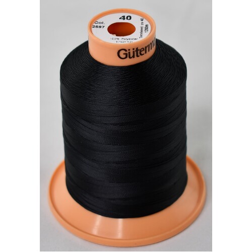 Terabond Black 40 UV stabilised Inner Bonded Sewing Thread x 1200mt