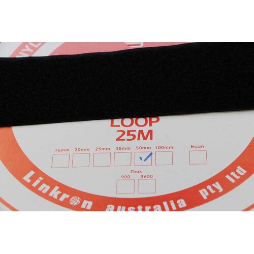 Adhesive BLACK LOOP SIDE 50mm x 5mt