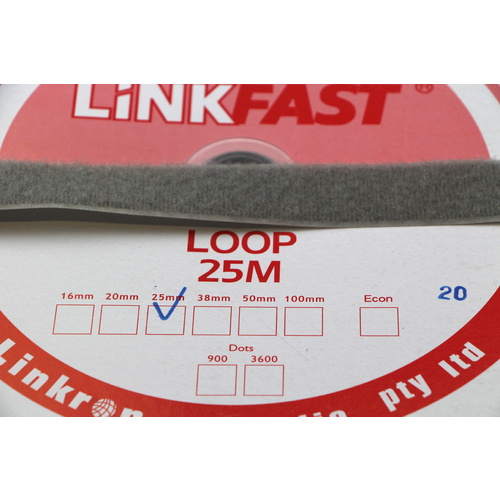 Hook & Loop - LOOP SIDE GREY 25mm x 25mt