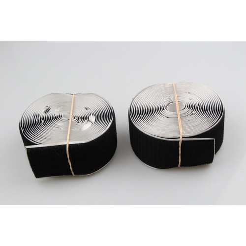 ADHESIVE Hook & Loop BLACK 50mm x 5mt Prepackaged Lengths