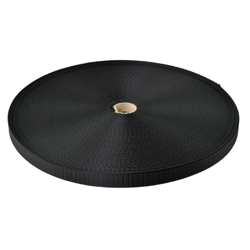 HPW Bike Helmet Webbing BLACK 25mm x 50mt