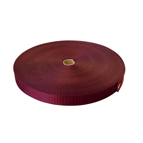 HPW Bike Helmet Webbing BURGUNDY 25mm x 50mt