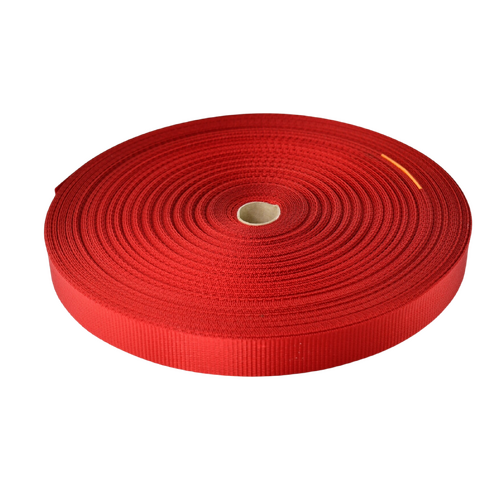 HPW Bike Helmet Webbing RED 25mm x 50mt