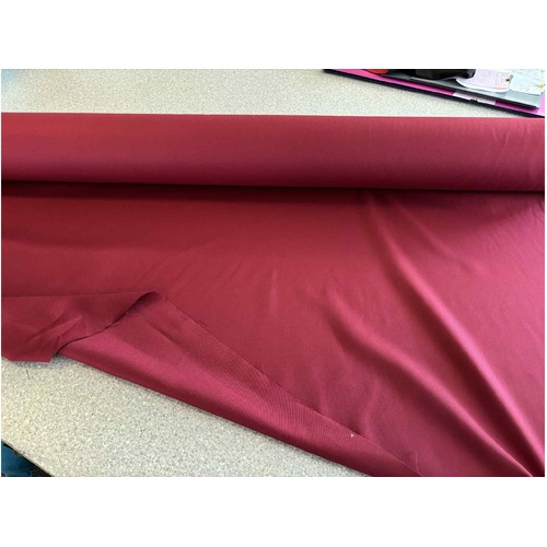 Burgundy Roll 1 MT CUT 150cm 265gsm Australian Made poly-viscose