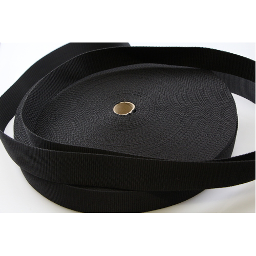 Polypropylene Webbing BLACK 38mm x 50mt