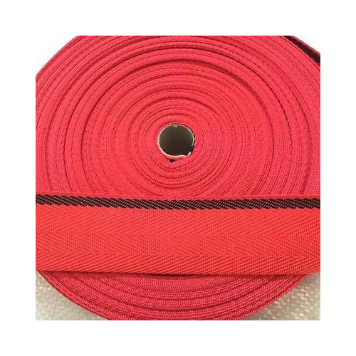 Polyprop Webbing 2 COLOUR 50mm x 10m Red W/ Black Stripe