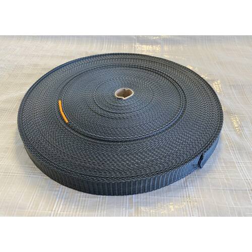 Polypropylene Webbing CHARCOAL 25mm x 10mt