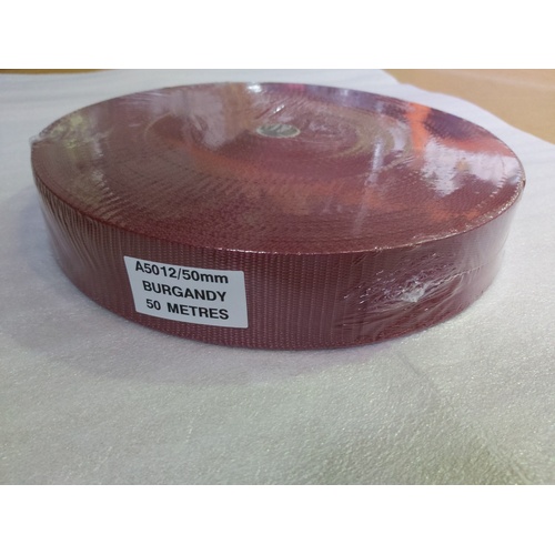 Polyproplene Webbing BURGUNDY 50mm x 10mt